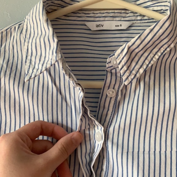 *2/$30* Lativ sleeveless striped collar tank - Picture 3 of 5